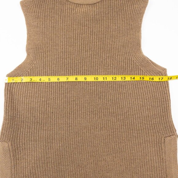 Aritzia Wilfred Sweater Vest Women's Medium Brown 100% Wool Tunic Mock Neck - Picture 11 of 12